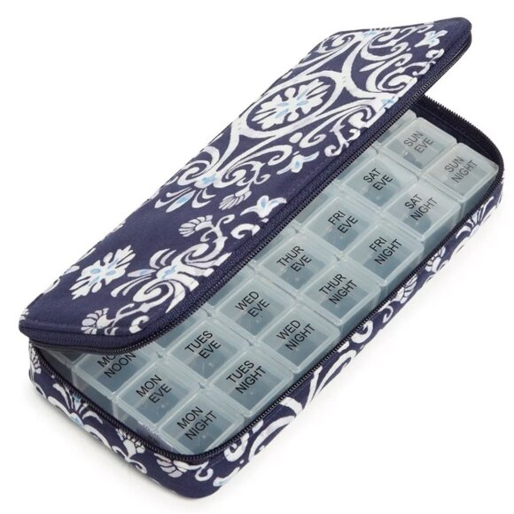 Vera Bradley Handbags - Vera Bradley “Steel Blue Medallion” Travel Pill Case - LARGE